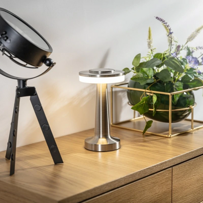Lampe de table rétro sans fil rechargeable à commande tactile - Lumière d'ambiance