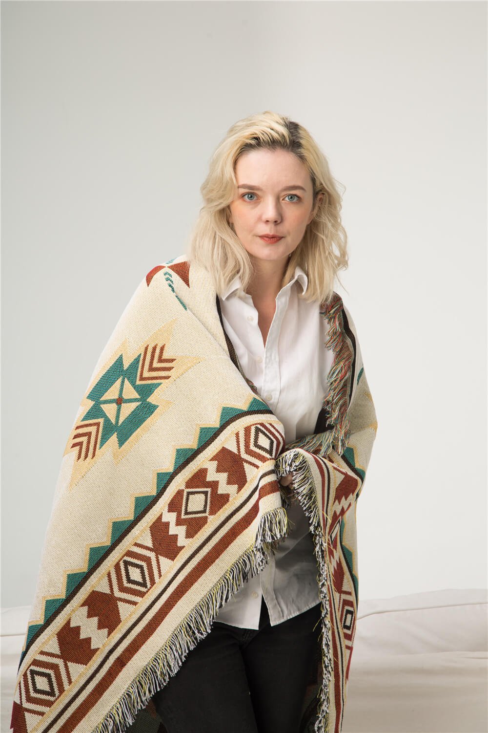 Plaid gaufré doux tissé pour une décoration intérieure confortable