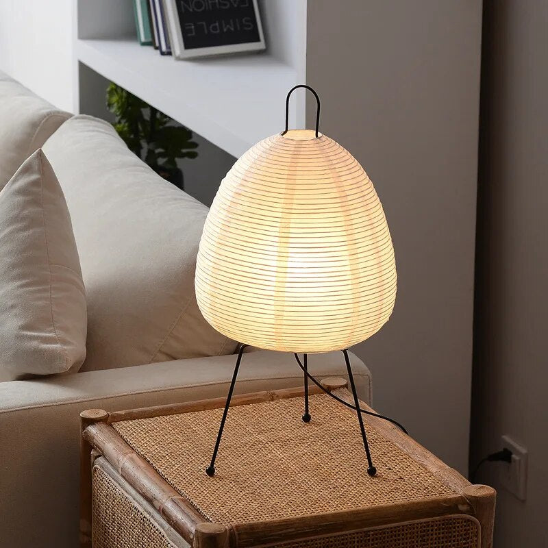 Lampe de table LED en papier de riz japonais - Décoration lumineuse moderne pour la maison